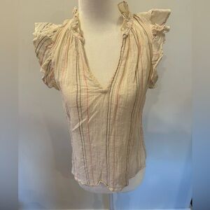 Olivaceous Cream Striped Blouse